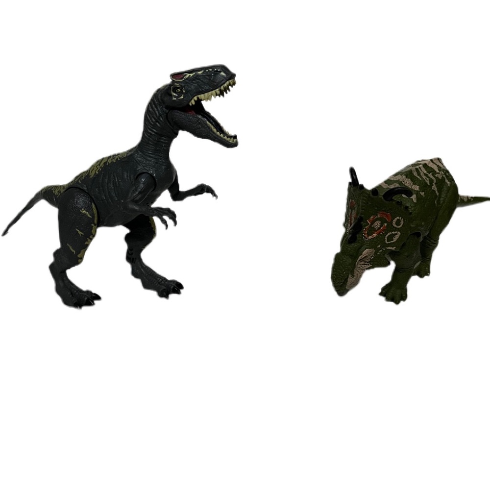Jurassic World Dino Rivals Velociraptor and Sinoceratops Action Figures